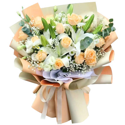 西宁19朵香槟玫瑰百合，你是我的真爱