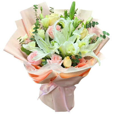 西宁10朵玫瑰百合混搭，爱是难忘时刻